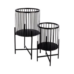 זוג מעמדי מתכת לעציצים