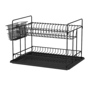 מעמד 2 קומות לייבוש כלים-לבן/שחור