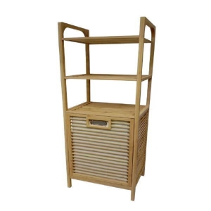 סל כביסה מעוצב עשוי מעץ במבו-3 קומות