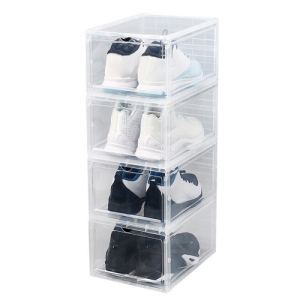 סט 10 קופסאות נעליים שקופות-פלסטיק