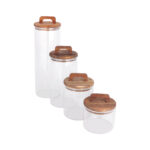 סט קופסאות אחסון מכסה עץ