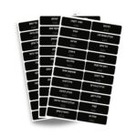 סט 72 מדבקות תבלינים מלבני פרימיום- שחור